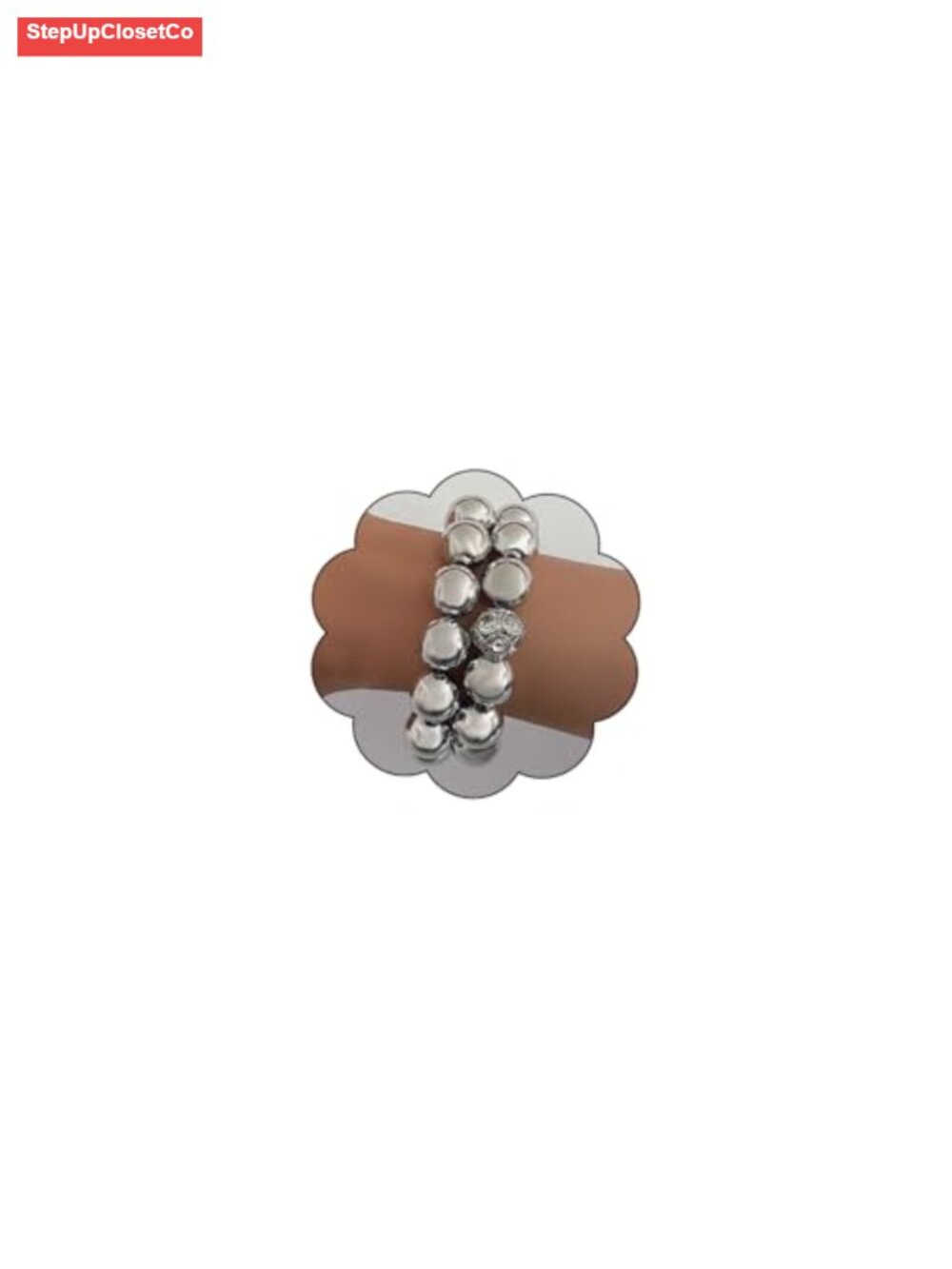 Chunky Gold Bracelets Women Stackable Beaded Big Silver Ball Stretch Bracelets